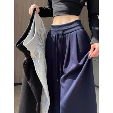 Quần ống rộng cạp to xu hướng 2.025 chất dày mịn không xù size 93-103cm 93.990đ