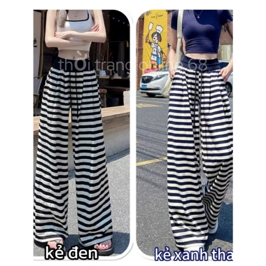 Quần ống rộng cạp to xu hướng 2.025 chất dày mịn không xù size 93-103cm 93.990đ