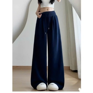 Quần ống rộng cạp to xu hướng 2.025 chất dày mịn không xù size 93-103cm 93.990đ