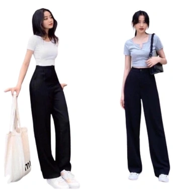 Quần ống rộng dài MIUMIU nữ công sở Đen Tím Trắng Nâu giá 119k giảm từ 144k