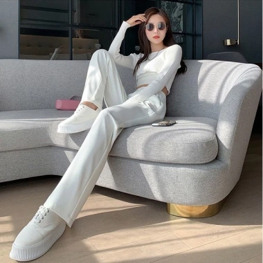 Quần ống rộng dài MIUMIU nữ công sở Đen Tím Trắng Nâu giá 119k giảm từ 144k