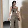 Quần Ống Rộng mới áo Mỹ, quần yếm trễ vai tôn dáng, bộ hở vai Hot Girl Retro G4S8 - giảm giá 20% 276,480₫ 2