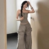 Quần Ống Rộng mới áo Mỹ, quần yếm trễ vai tôn dáng, bộ hở vai Hot Girl Retro G4S8 - giảm giá 20% 276,480₫ 9