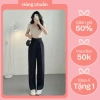 Quần ống rộng nữ cạp cao 1,2 khuy dọc, vải chất tuyết mưa hàn, túi tiện Giá chỉ 145.000₫