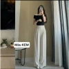 Quần ống rộng nữ cạp liền lưng cao vải GOLD NHẬT, khóa sườn - Giá ưu đãi 128k 3