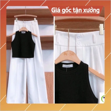 Quần ống rộng nữ lưng cao 2 khuy, chất tuyết mưa, nhiều màu – Dễ phối, 109k