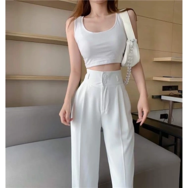 Quần ống rộng nữ lưng cao 2 khuy, chất tuyết mưa, nhiều màu – Dễ phối, 109k 7 Quần ống rộng nữ lưng cao 2 khuy, chất tuyết mưa, nhiều màu – Dễ phối, 109k 7
