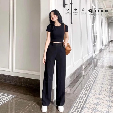 Quần Ống Suông Cạp Cao Nữ QIIEN CV026 - Vải Cao Cấp Xuất Hàn, Khóa Trước, Giá 145.045 VND 10 Quần Ống Suông Cạp Cao Nữ QIIEN CV026 - Vải Cao Cấp Xuất Hàn, Khóa Trước, Giá 145.045 VND 10