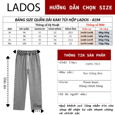 Quần Ống Suông Kẻ Sọc Nam LADOS-4.194 - Thun, Vải Mềm Mát, Hàn Quốc, Dễ Phối