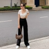 Quần Ống Suông Lưng Cạp Cao Thun Umi Co Dãn Trơn Hack Dáng Che Bụng Basic Minimal 350.000đ 4