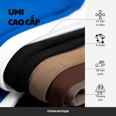 Quần Ống Suông Lưng Cạp Cao Thun Umi Co Dãn Trơn Hack Dáng Che Bụng Basic Minimal 350.000đ