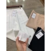 Quần ống suông nữ khóa sườn, ống rộng, cạp cao, vải đen trắng be - Giá 104.000 VND 2