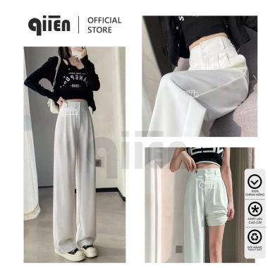 Quần Ống Suông Nữ Lưng Cao 2 Khuy Rộng Ống Phong Cách Công Sở HH06 148.500 VND