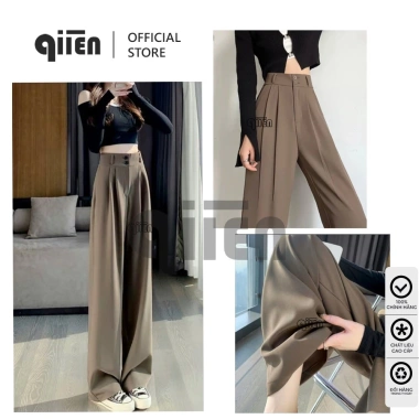 Quần Ống Suông Nữ Lưng Cao 2 Khuy Rộng Ống Phong Cách Công Sở HH06 148.500 VND