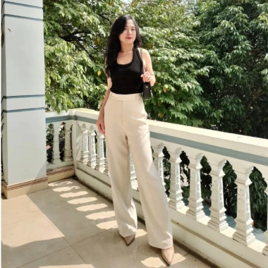 Quần ống suông nữ Rose Blackpink form đứng tôn dáng Cullotes công sở thời trang H Store giảm còn 130.000₫ 7