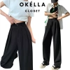 Quần ống suông rộng nữ 2 cúc lưng cao Ruby chất Okélla - Giá chỉ 145.000đ