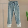 Quần Ren Ôm Hơn Cao Cấp Dài Mùa Xuân Nữ - Thẳng Thuốc Lạ Ống Đến Mắt Cá Chân, Phong Cách Jeans 6