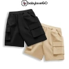 Quần short bé trai BabyloveGO kaki đứng form, túi hộp rộng, thoáng mát KK03 – 109k