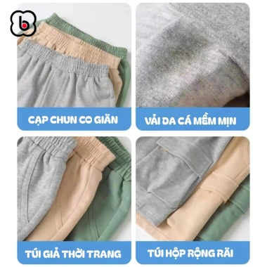 Quần short bé trai BabyloveGO QT004 - Đùi sooc túi, cạp chun co giãn, thoải mái, chỉ 129.000đ 2