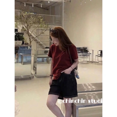 Quần Short Bò Ống Xuông Rộng QSBOXR – Ảnh Thật, Giá 470k, Chất Lụa Mềm