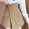 Quần short cạp cao ống rộng, chân váy khuy lệch - Quảng Châu, đẹp, giá 119.200₫ 3