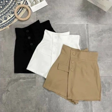 Quần short cạp cao ống rộng, chân váy khuy lệch - Quảng Châu, đẹp, giá 119.200₫ 6