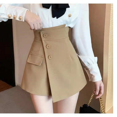 Quần short cạp cao ống rộng, chân váy khuy lệch - Quảng Châu, đẹp, giá 119.200₫ 10