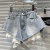 Quần short denim vát rộng ren viền trắng - ngọt cay, rửa nước, chỉ 588.018₫ 2