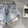 Quần short denim vát rộng ren viền trắng - ngọt cay, rửa nước, chỉ 588.018₫ 3
