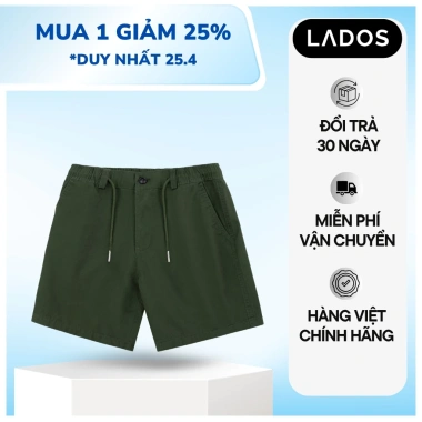 Quần short đùi kaki nam lưng chun dây rút cao cấp LADOS-4.103, thoáng mát, form đẹp, trẻ trung - 171,000₫