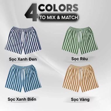 Quần short đùi lụa kẻ sọc LADOS-4.186 lưng chun co giãn, mùa hè thoải mái mặc nhà 2