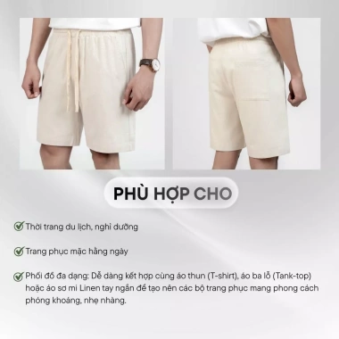 Quần Short Đùi Nam LADOS-4.179 Linnen nhập khẩu - Mùa hè trẻ trung năng động, chỉ 162.000₫ 3