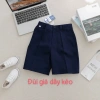 Quần short học sinh dây kéo trước lưng chun xanh than đồng phục cấp 1-2 bé trai giá ưu đãi 75.900 VND 2