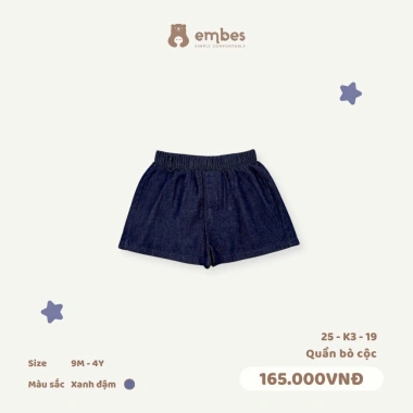 Quần short jean bé cộc mềm thoáng mát size 8-18kg giá chỉ 99.000₫ 6