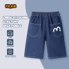 Quần short jean bé trai dáng rộng, chống mài mòn, thoải mái, in hình dây - HKAM