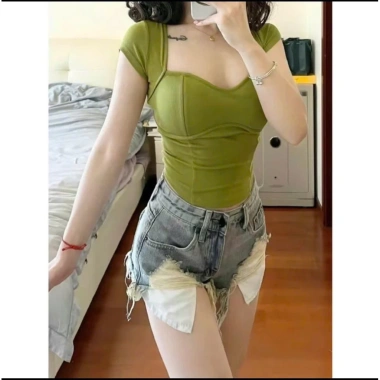 Quần short jean lưng cao nữ, đùi rách, lộ túi, chất denim 8.124 Giá 129.000 VND