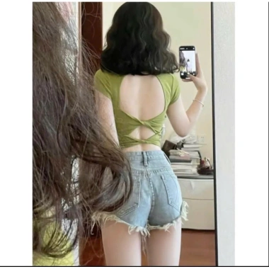 Quần short jean lưng cao nữ, đùi rách, lộ túi, chất denim 8.124 Giá 129.000 VND
