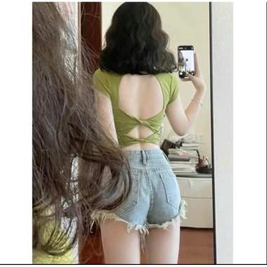 Quần short jean lưng cao nữ, đùi rách, lộ túi, chất denim 8.124 Giá 129.000 VND