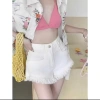 Quần short jean lưng cao túa rua trơn hack dáng PST8.134 - Giá chỉ 129k giảm mạnh 2
