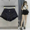 Quần short jean lưng cao túa rua trơn hack dáng PST8.134 - Giá chỉ 129k giảm mạnh 9