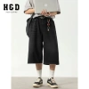 Quần Short Jean Lửng Ống Rộng Nam Retro Hàn Quốc Wide Leg QJ05 - H&D Giá 169k 4