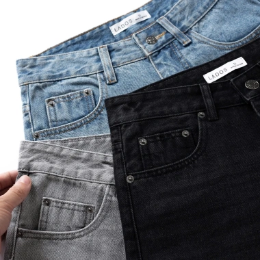 Quần Short Jean Nam LADOS-4.141 chất jean cao cấp, mịn đứng form, phong cách trẻ, dễ phối đồ - Giá chỉ 209.000₫
