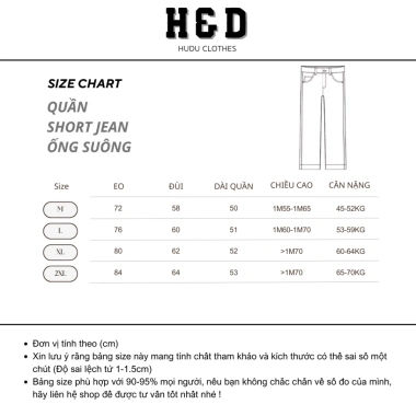 Quần short jean nam ống suông cạp thường cúc bấm điều chỉnh chiều dài QJ03 H&D - Giá ưu đãi 169k 9 Quần short jean nam ống suông cạp thường cúc bấm điều chỉnh chiều dài QJ03 H&D - Giá ưu đãi 169k 9