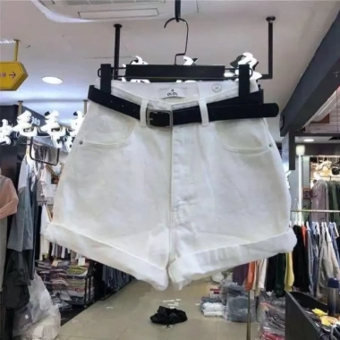 Quần short jean nữ co dãn form ôm, cạp cao, lên cuốn trơn cơ bản, dáng thon AH06 – Giá 159k