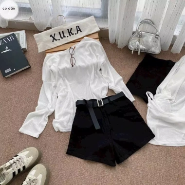 Quần short jean nữ co dãn form ôm, cạp cao, lên cuốn trơn cơ bản, dáng thon AH06 – Giá 159k