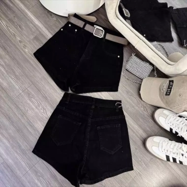 Quần short jean nữ co dãn form ôm, cạp cao, lên cuốn trơn cơ bản, dáng thon AH06 – Giá 159k