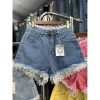 Quần short jean nữ lưng cao, đùi jean siêu hack dáng, phối REN Giá chỉ 139.000₫ 9