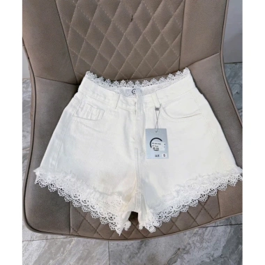 Quần short jean nữ lưng cao REN-MS014 chất denim viền tua, giảm giá 139k