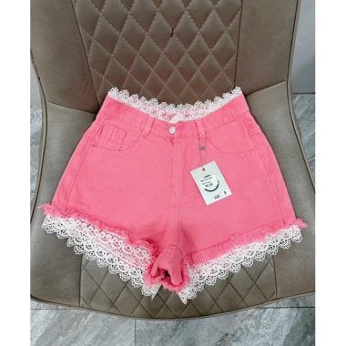 Quần short jean nữ lưng cao REN-MS014 chất denim viền tua, giảm giá 139k