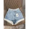 Quần short jean nữ lưng cao REN-MS014 chất denim viền tua, giảm giá 139k 5